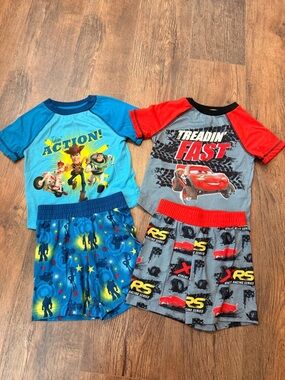 Disney Blue and Teal Kids Shirt Collar Close-Up